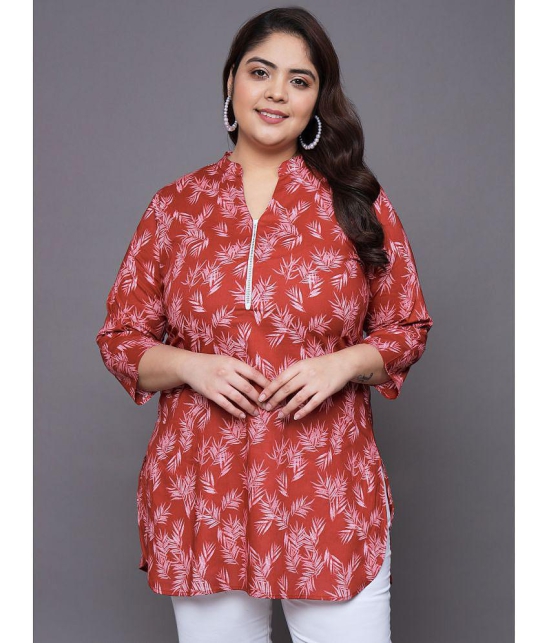 Tissu Cotton Printed Straight Women's Kurti - Maroon ( Pack of 1 ) - None