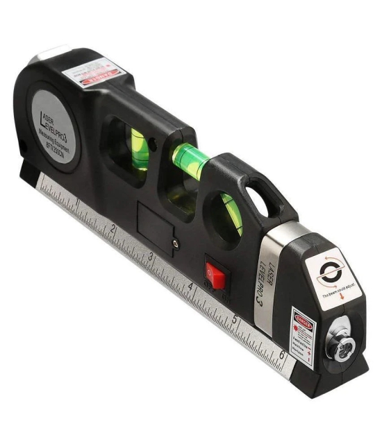 TechTest Level Laser Plastic Horizon Vertical Measure Tape Aligner Bubbles Ruler Multifunction Leveler Tool (Black)