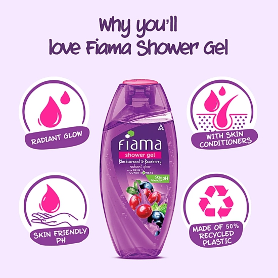 Fiama Shower Gel - Blackcurrant & Bearberry, 250 Ml