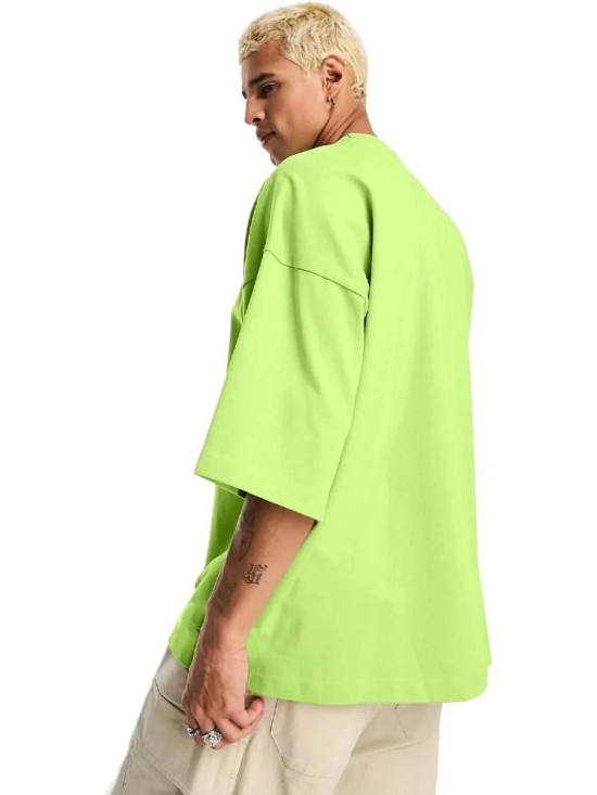 Leotude Cotton Blend Oversized Fit Printed Half Sleeves Mens Round T-Shirt - Green ( Pack of 1 ) - None