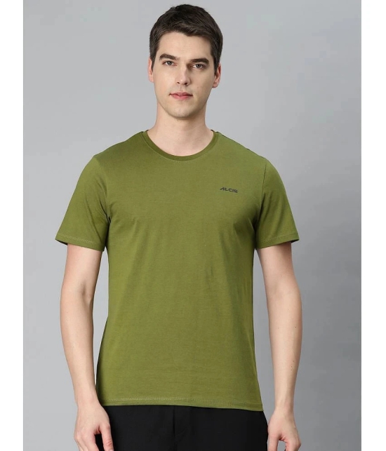 Alcis Olive Cotton Regular Fit Mens Sports T-Shirt ( Pack of 1 ) - None