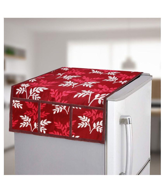 E-Retailer Set of 5 PVC Maroon Fridge Top Cover - Maroon