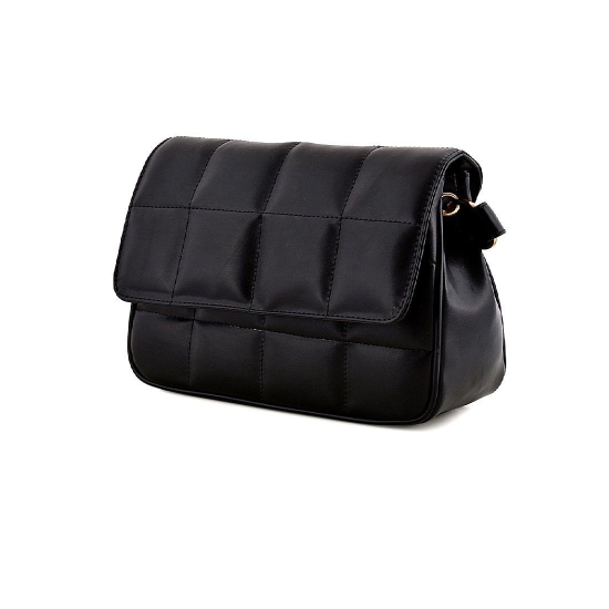 Lychee Bags Women Pu Black Quilted Sling Bag