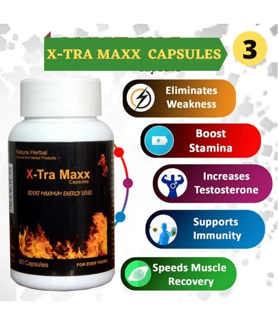 Natura Herbal X-tra Maxx, Stamino, Bigger Size,& Timing for Male Capsule 60 no.s