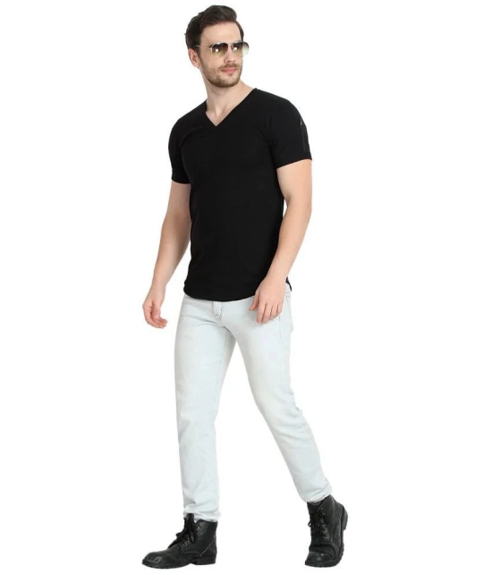 Glito - Black Cotton Blend Regular Fit Mens T-Shirt ( Pack of 1 ) - None