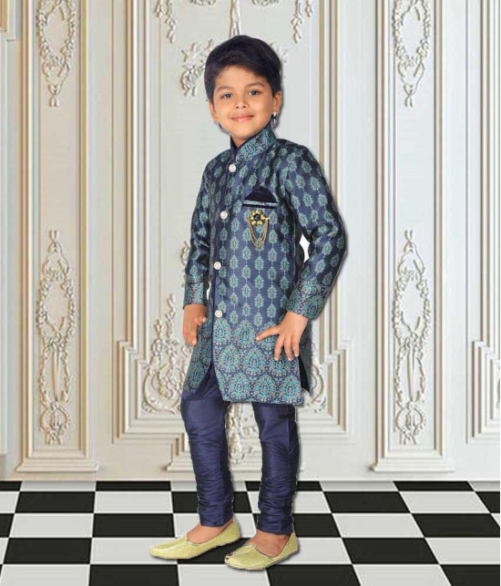 Ahhaaaa Kids Ethnic Wear Sherwani and Breaches Set for Boys - None