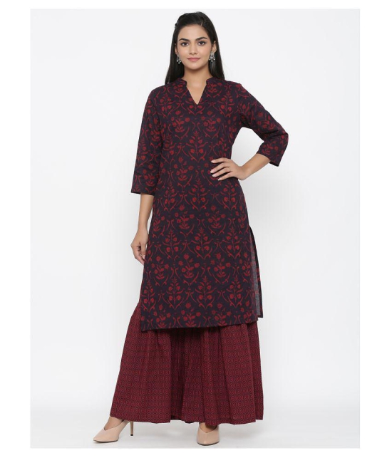 miravan Cotton Kurti With Sharara And Gharara - Stitched Suit - XL