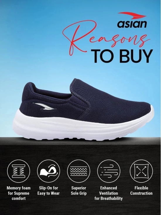 ASIAN SUPERWALK-19 Navy Mens Sports Running Shoes - None