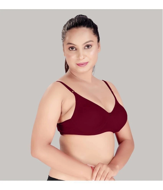 HAYA Maroon Cotton Non Padded Womens Plunge Bra ( Pack of 1 ) - None