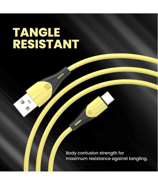 Portronics Konnect Way Type C Cable:Type C Charge & Sync Cable ,Yellow (POR 1467) - Yellow