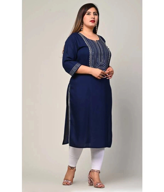 Swasti - Blue Rayon Womens Straight Kurti ( Pack of 1 ) - None