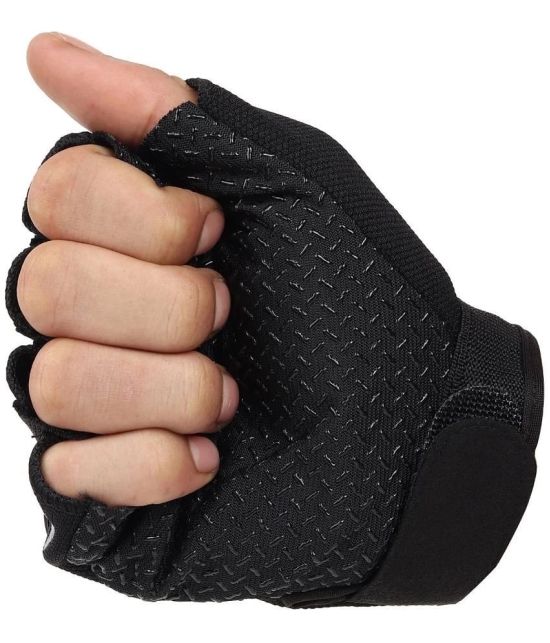 Auto Hub Half Fingers Nylon Riding Gloves ( Pair of 1 ) - Free Size