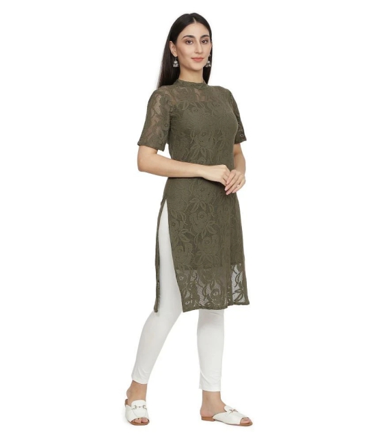 NUEVOSDAMAS - Green Cotton Womens Straight Kurti ( Pack of 1 ) - M