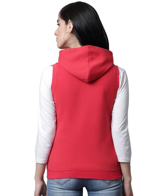 Rute Cotton - Fleece Red Hooded Sweatshirt - None