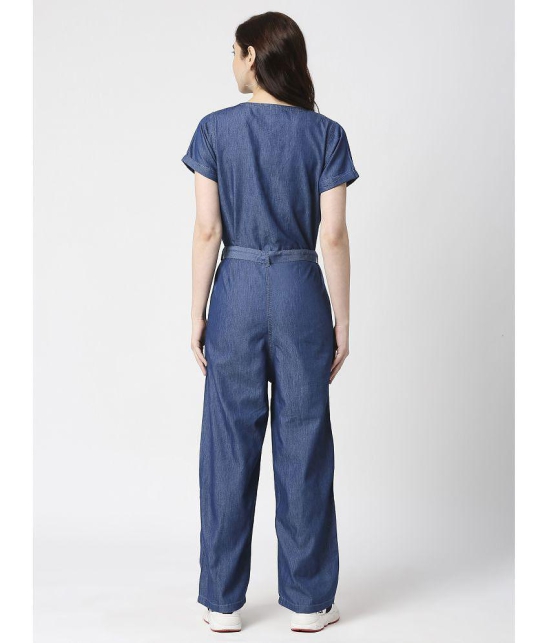 CEFALU - Blue Denim Regular Fit Women''s Jumpsuit ( Pack of 1 ) - None