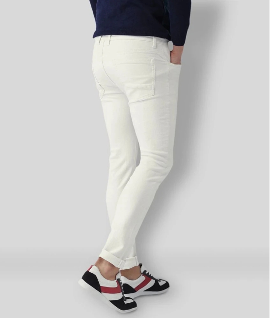 HALOGEN - White Cotton Blend Skinny Fit Mens Jeans ( Pack of 1 ) - None