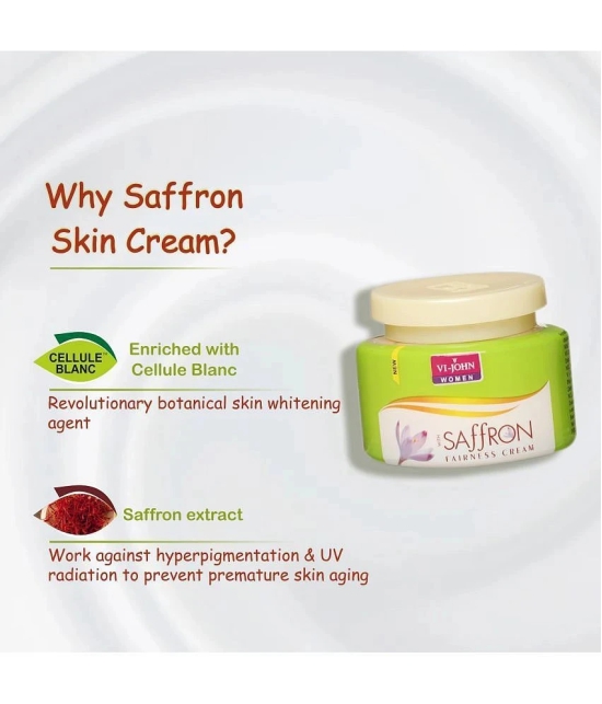 VI-JOHN Saffron Classic Skin Fairness & Brightening Cream Enriched With Vitamin E 50g - Pack of 3