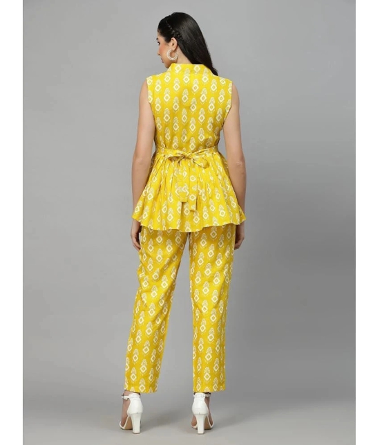 Stylum Yellow Printed Pant Top Set - None