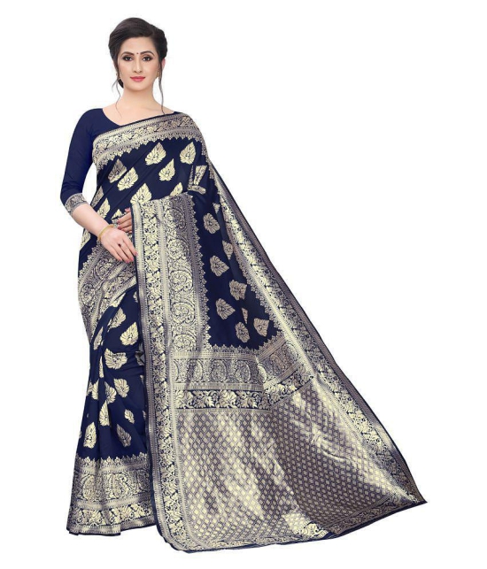 ofline selection Blue Jacquard Saree