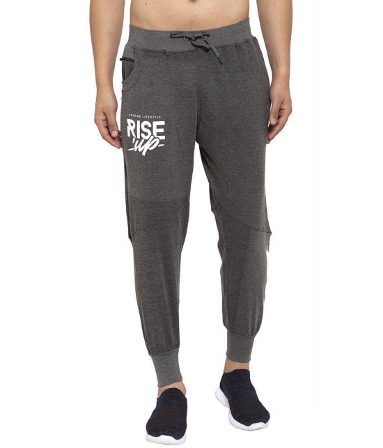 Uzarus Grey Cotton Plain Joggers - None