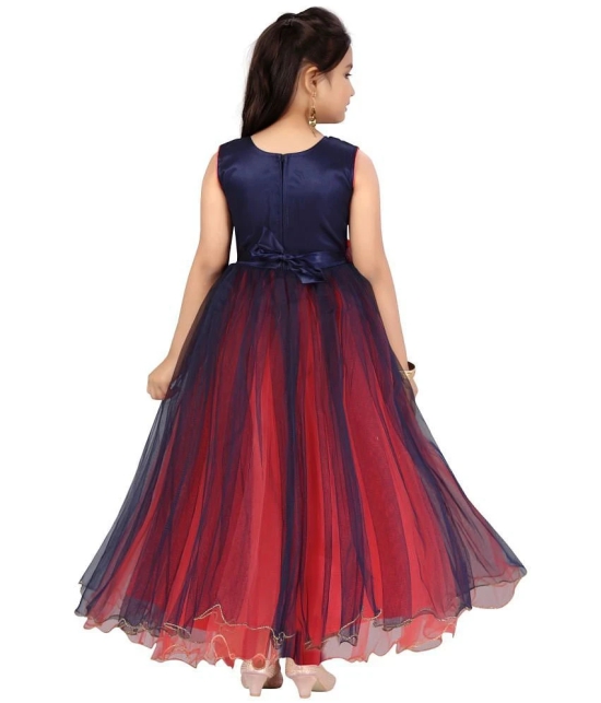 Aarika - Polyester Red & Blue Girls Gown ( Pack of 1 ) - None