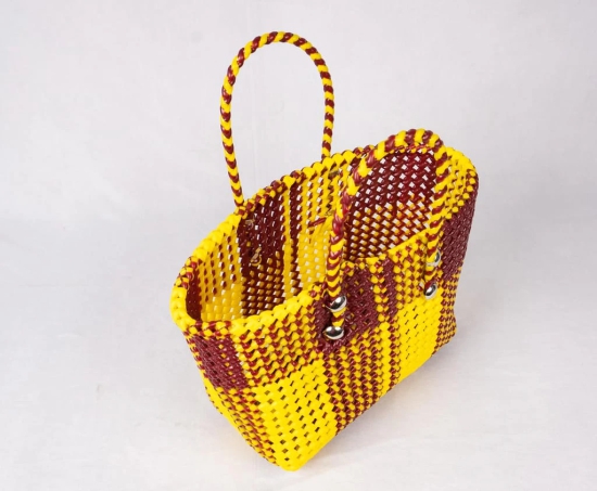 sonchiriya yellow wire hand held bag