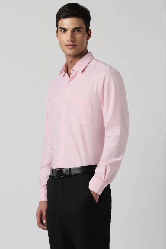 Men Pink Slim Fit Formal Full Sleeves Formal Shirt