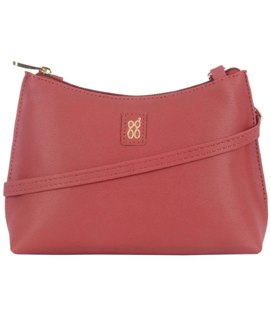 Baggit Red Faux Leather Sling Bag - Red