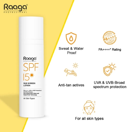 Raaga Professional Sunscreen Lotion SPF 15, 55ml