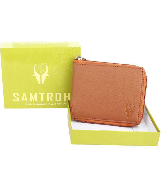 samtroh - PU TAN Men''s Regular Wallet ( Pack of 1 ) - Tan