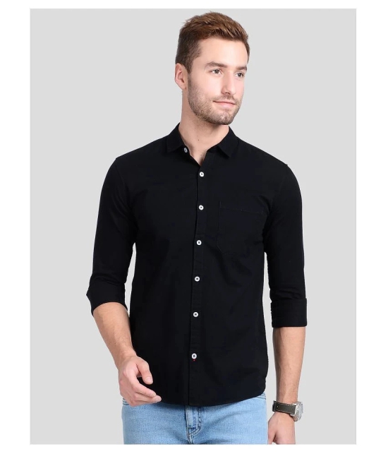 Paul Street Cotton Blend Slim Fit Solids Mens Casual Shirt - Black ( Pack of 1 ) - None