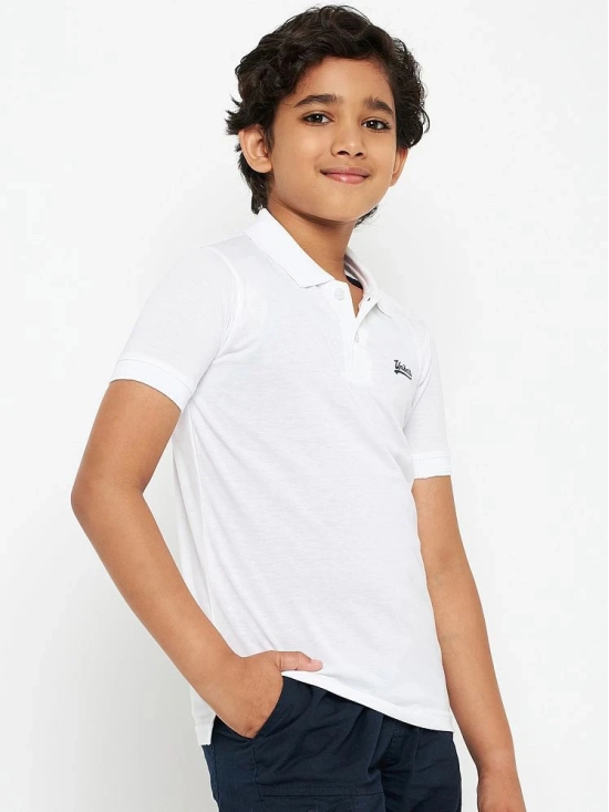 UNIBERRY - White Cotton Blend Boys Polo T-Shirt ( Pack of 1 ) - None