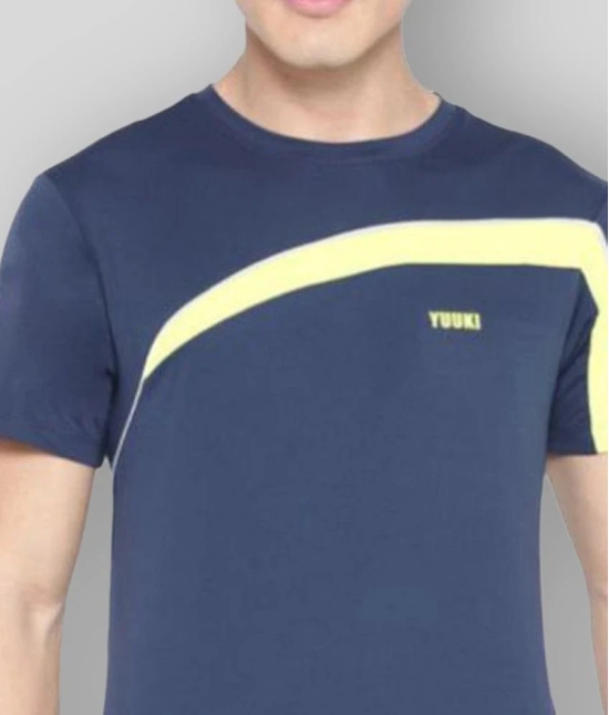 YUUKI - Navy Blue Polyester Regular Fit Mens Sports T-Shirt ( Pack of 1 ) - L