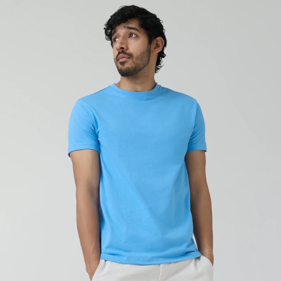 Code Cotton Rich T-shirts Azure Blue S