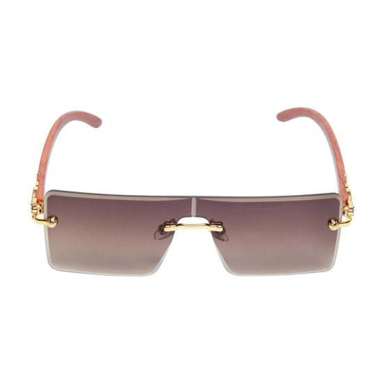 Chokore Rimless Leopard Square Sunglasses (Brown)