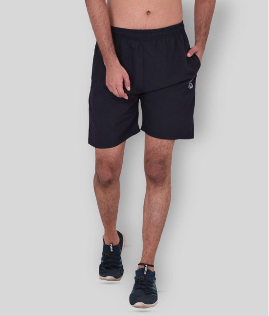 Forbro Black Polyester Lycra Fitness Shorts - None