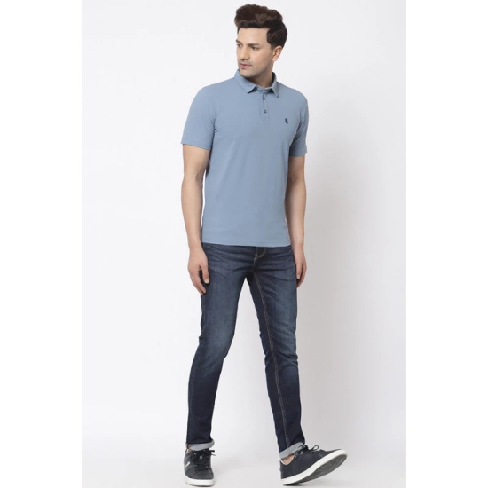 Red Tape Men Slate Blue Polo Neck T-Shirt