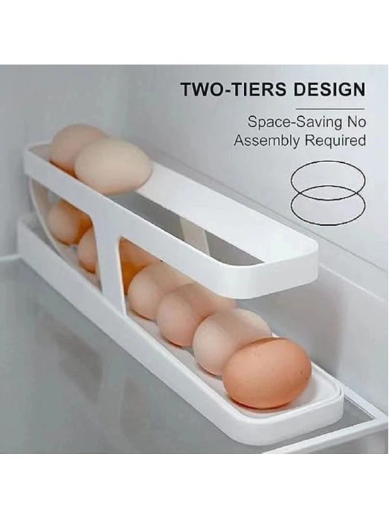 Roll-down Double layer egg dispenser,Egg storage,Egg organizer,Egg holder,Kitchen Basket, Countertop Cabinet Fridge Saving Egg Holder With Gravity-Fed Design - Multicolor