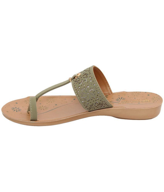 Aerowalk Mint Green Women''s Leather Slipper - None