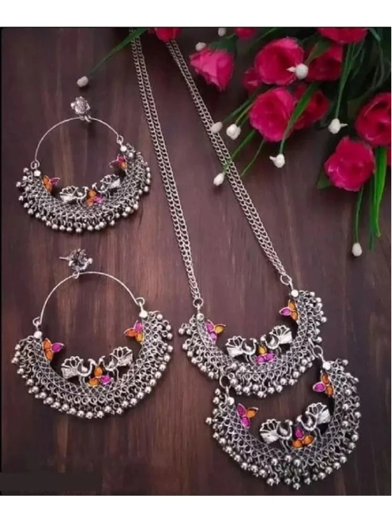 Samridhi DC Silver Alloy Necklace Set ( Pack of 1 ) - Silver