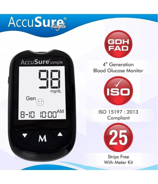 ACCUSURE with Simple 25 Stripsglucometer