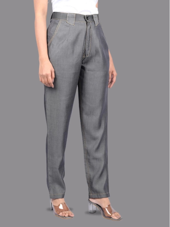 Denim pant for women western wear pant and party wear stylish pants Grey Cotton Denim Silk Pant (OTL-PNT-1003)-Grey / XXL