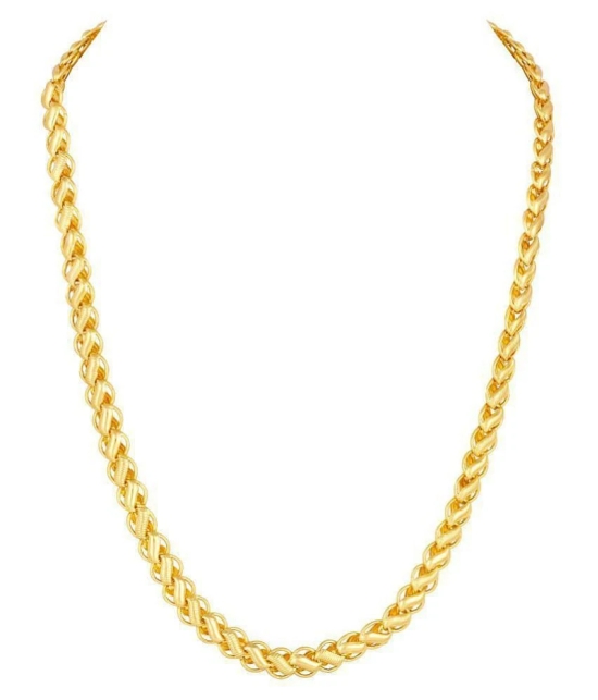 MFJ Fashion Traditional Brass 1 Gram Gold Plated Fancy Hand Made Link Chain For Mens - None