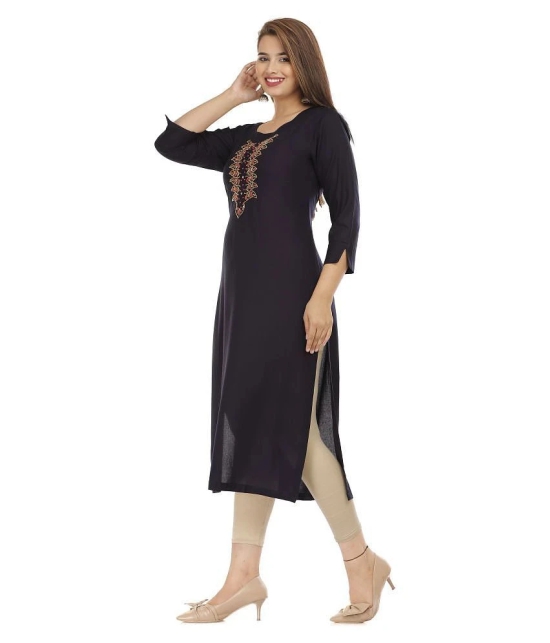 JC4U - Navy Rayon Womens Straight Kurti - XXL