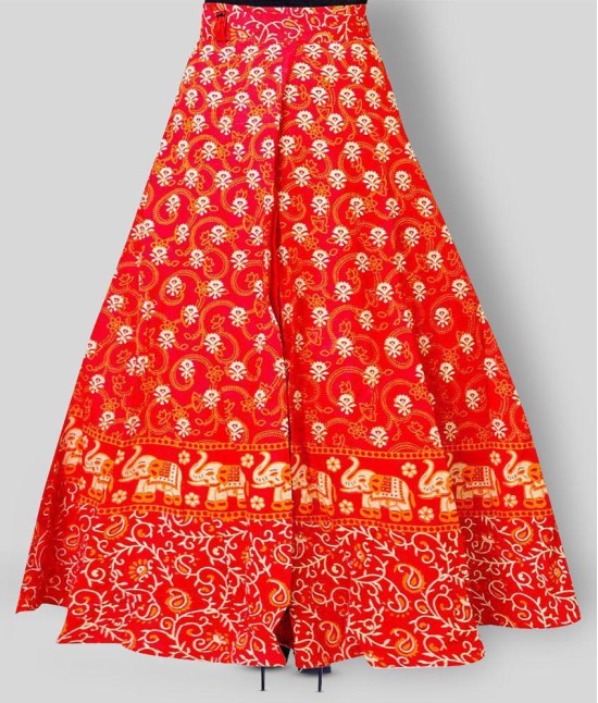 Rangun - Red Cotton Women's A-Line Skirt ( Pack of 1 ) - 29-32