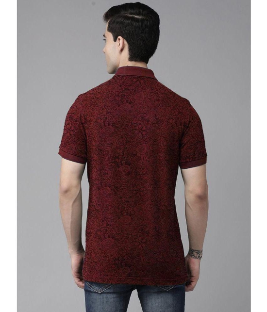 ADORATE Cotton Blend Regular Fit Printed Half Sleeves Mens Polo T Shirt - Wine ( Pack of 1 ) - None