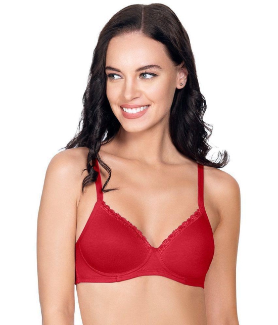 Amante Cotton T-Shirt Bra - Maroon Single - 32D