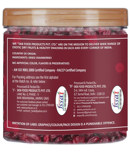 YUM YUM American Dried Whole Cranberries 200g