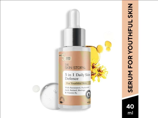 Daily Skin Defence Serum With Hyaluronic Acid & Retinol For Age Spots, Fine Lines (40 ML)