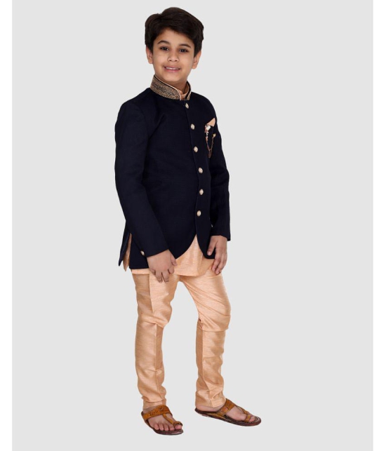 Fourfolds - Blue Cotton Blend Boys Sherwani ( Pack of 1 ) - None